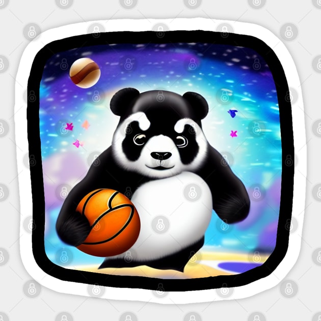 Big Panda Play Basket on Mars Sticker by Suga Collection